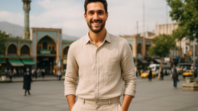 Linen shirt man