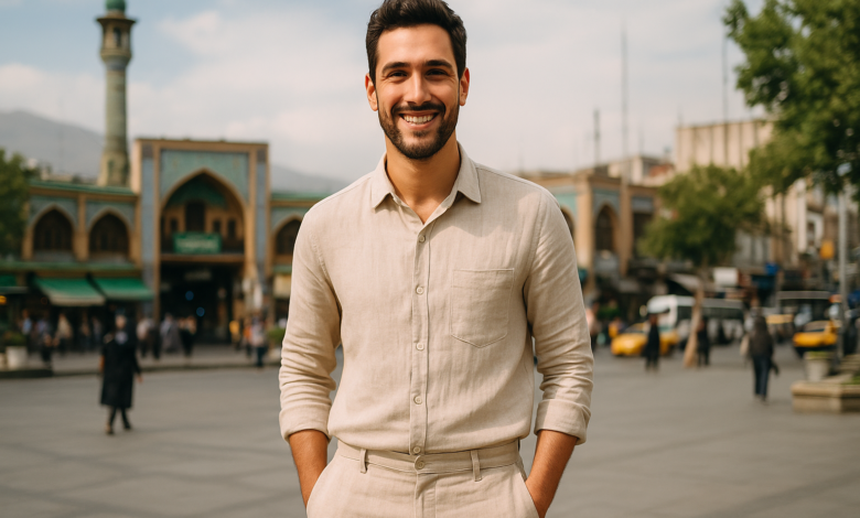 Linen shirt man